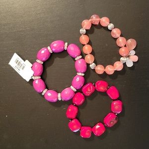 Bracelets Pink Red Coral - Lot of 3